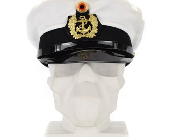 Original BW German army officers marines cap visor forage peaked hat navy naval