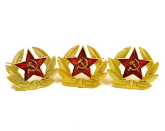 Original Soviet Russian army military Cap Hat cockade badge red star