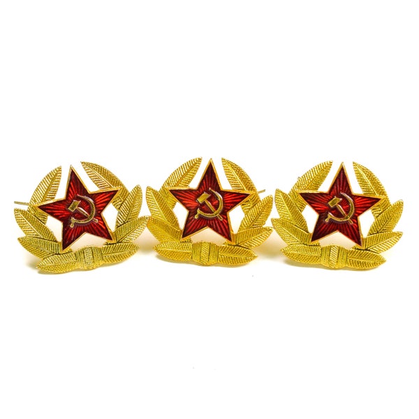 Original Soviet Russian army military Cap Hat cockade badge red star