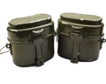 2pcs Genuine Hungarian Army mess kit Aluminum military bowler pot Pack of 2 lot Original military surplus