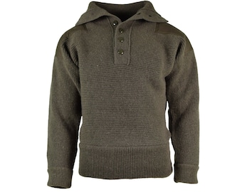 Original Armée Autrichienne Alpine Pull Knit Pull Olive OD Pure 100% Laine NOUVEAU Taille moyenne 40 »