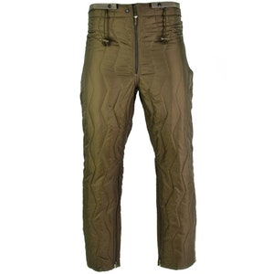 Original German army quilted pants liner trousers inner warmer thermal winter OD