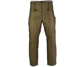 Original German army quilted pants liner trousers inner warmer thermal winter OD