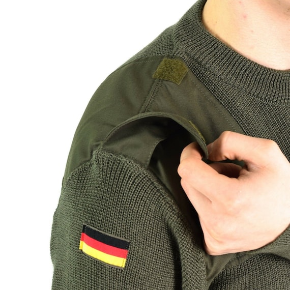 Genuine German Army Pullover Commando Jumper Green Olive Sweater Wool NEW 