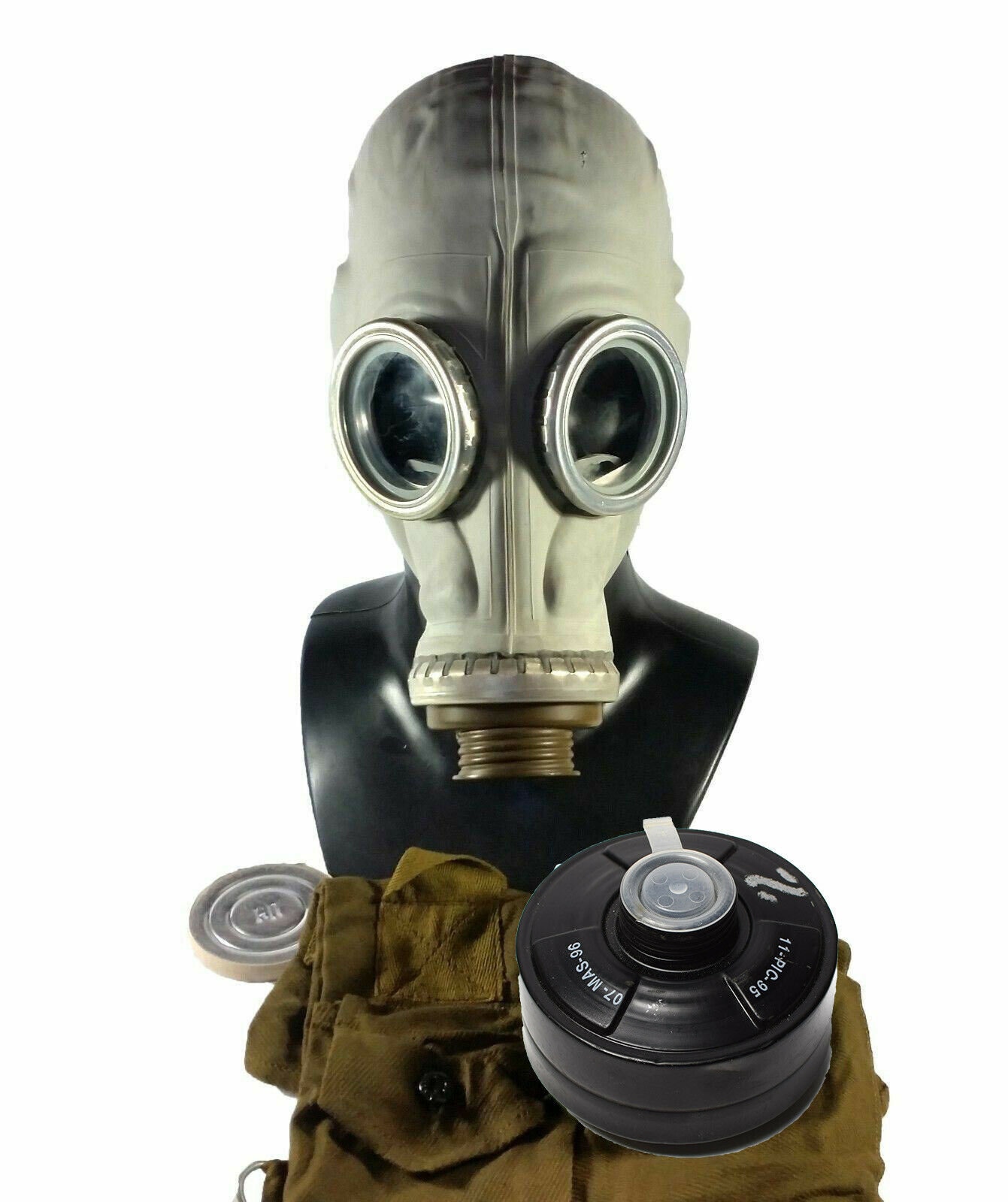 Masque à gaz militaire russe soviétique de la guerre froide GP-5 Kit  complet Véritable surplus de protection respiratoire cartouche filtrante  moderne de l'OTAN NOUVEAU Halloween -  France