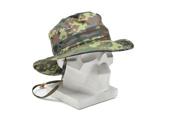 Original German Army flecktarn camo boonie hat camping hunting outdoor military summer cap NEW