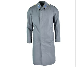 Genuine Austrian army coat trenchcoat military issue long grey jacket