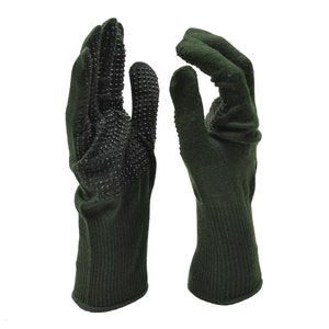 Original British Military gloves anti slip palms Nomex aramid fiber green NEW