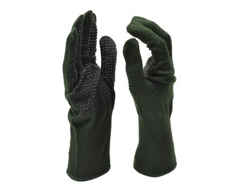 Original British Military gloves anti slip palms Nomex aramid fiber green NEW