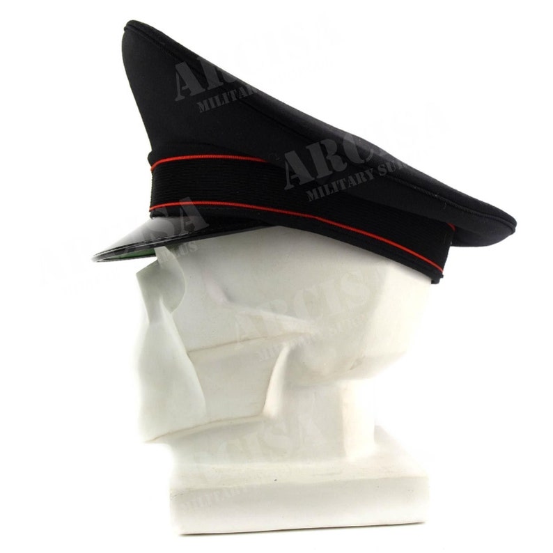 Genuine Italian Army peaked cap Military Police visor forage cap Black NEW image 4