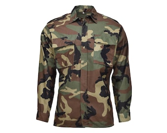 Original Croatian military issue shirt cotton BDU woodland camo army surplus NEW