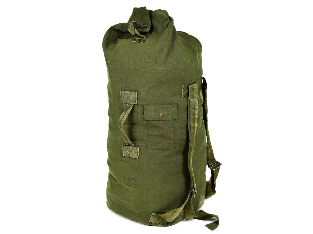 Genuine US Army Duffel Bag Large Military Olive Green Sack Nylon Sea ...