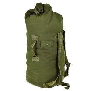 Genuine US Army Duffel Bag Large Military Olive Green Sack Nylon Sea ...