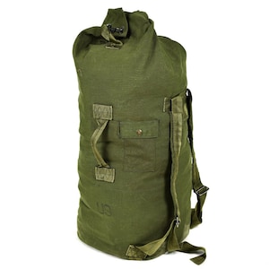 Genuine US Army Duffel Bag Large Military Olive Green Sack Nylon Sea ...