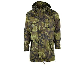 Original Czech army military combat CZ 95 camo field jacket parka hooded