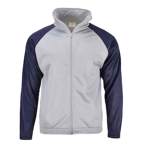 Genuine French Military school sweatshirt sports jacket running hiking grey blue vintage old-school