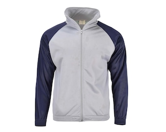 Genuine French Military school sweatshirt sports jacket running hiking grey blue vintage old-school