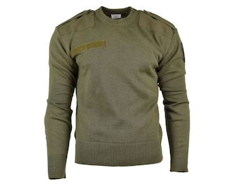 Original Austrian army pullover Jumper commando Olive OD wool sweater NEW