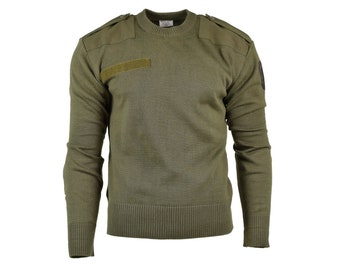 Pull original de l'armée autrichienne Jumper commando Pull en laine Olive OD NOUVEAU