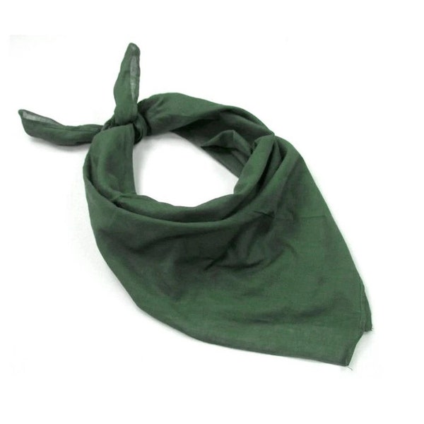 Genuine Swedish Army bandana scarf olive green lightweight breathable cotton 80x80cm Sweden military surplus