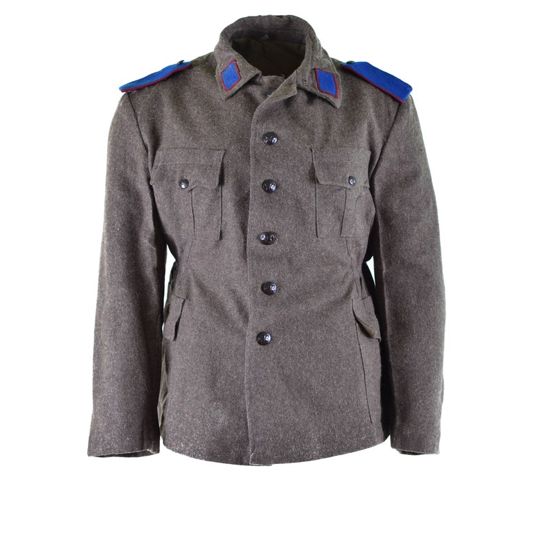 Genuine Bulgarian army wool jacket military-issue surplus uniform grey-brown image 3