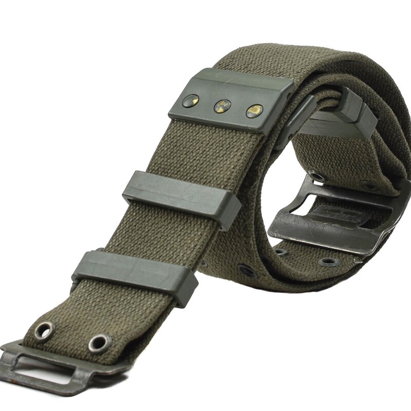 Original French army webbing belt Famas Olive OD web belt France Military NEW main image 1