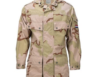 Original Dutch Military Field Jacket Adjustable Cuffs Hemline Desert Camo
