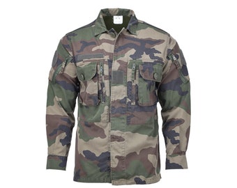 Original French military field jacket lightweight ripstop CCE camouflage shirts