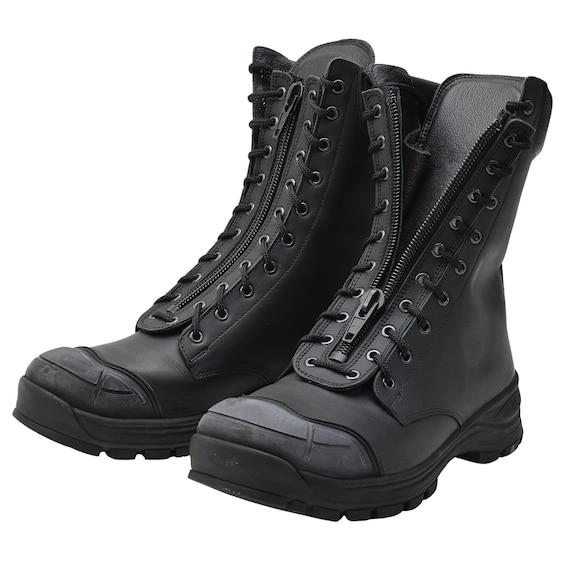 Original Dutch army tactical boots black leather … - image 3