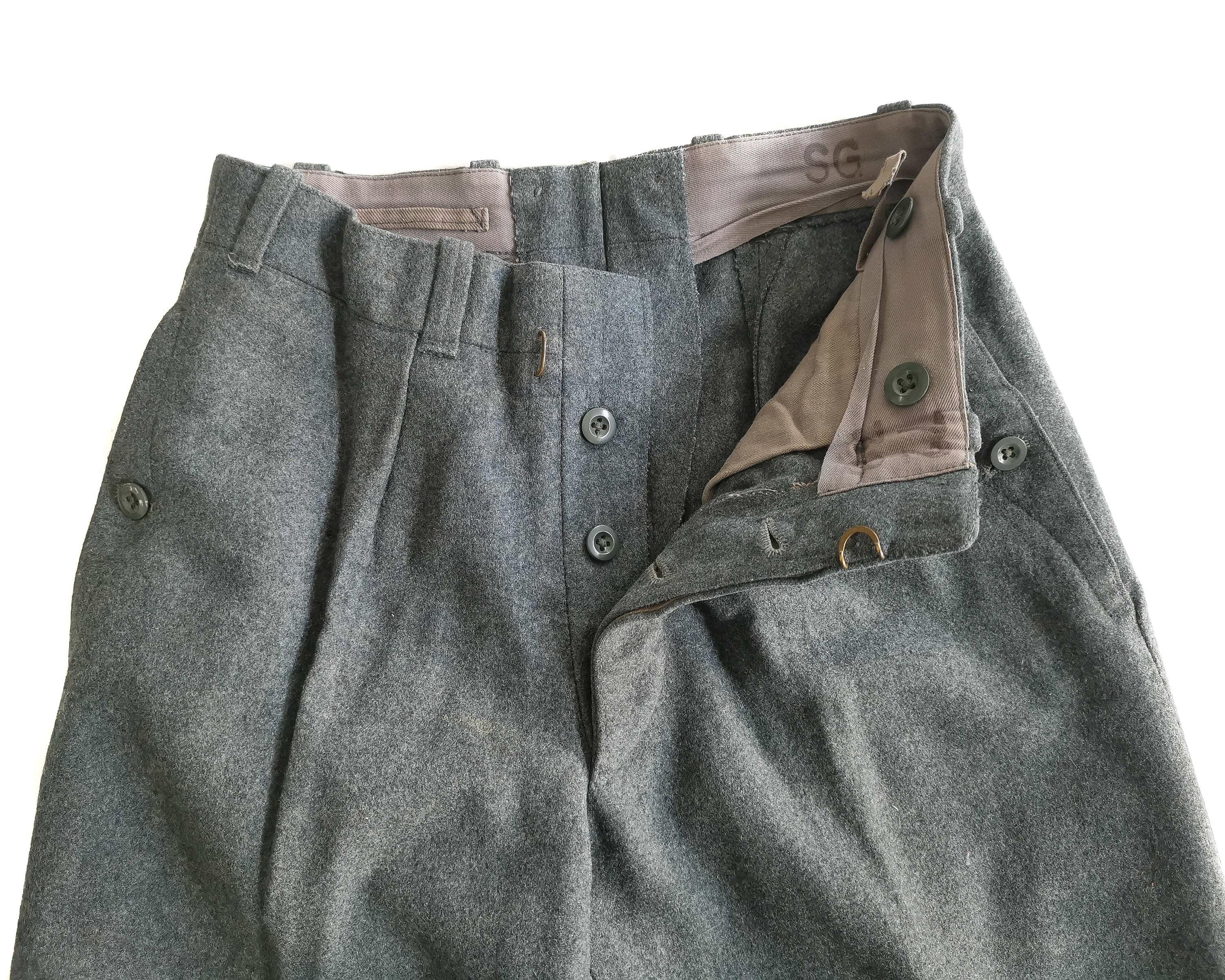 Original Swiss army wool pants military surplus field trousers Etsy