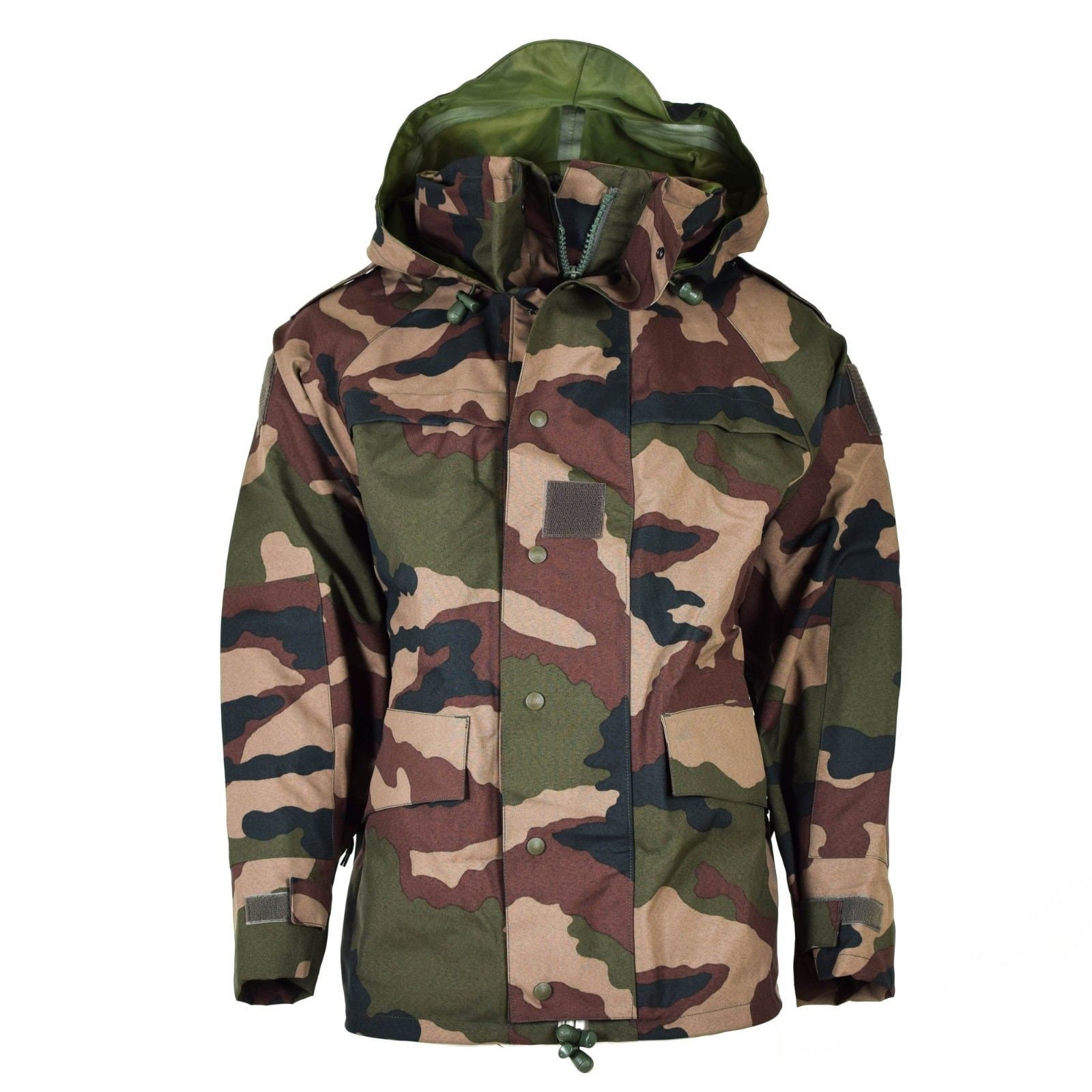 Genuine French army waterproof trilaminate jacket CCE camo hooded rain ...
