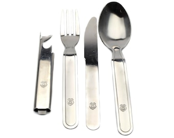Original Hungarian army cutlery set 4 pieces. Eating utensils military issue NEW Spoon fork Knife Multitool  kit