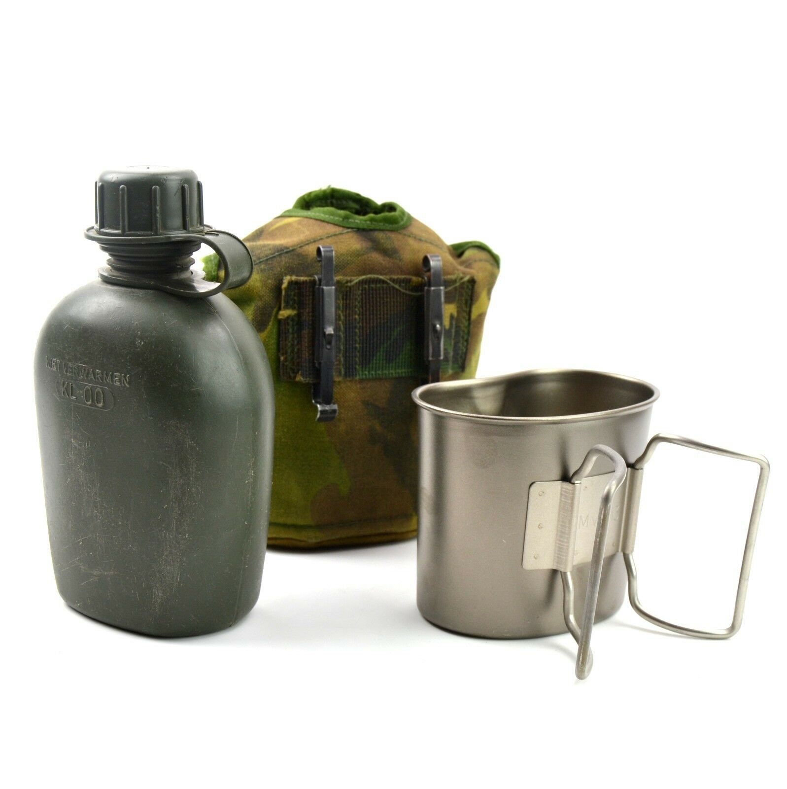 Genuine Netherlands Dutch Army Canteen With Cup and Cover Alice