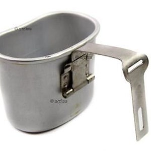 Original Belgian army canteen cup mug mess Aluminum pot bushcraft like US M1910