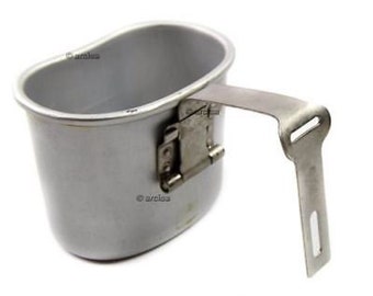 Original Belgian army canteen cup mug mess Aluminum pot bushcraft like US M1910