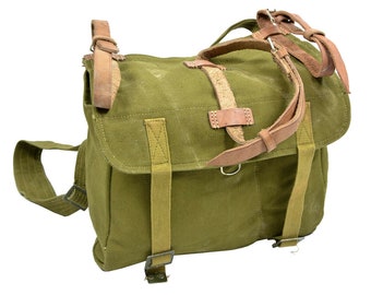 Genuine Romanian army bread bag military surplus Olive canvas haversack OD Green