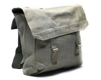 Original British army M37 haversack canvas grey pack military large side bag