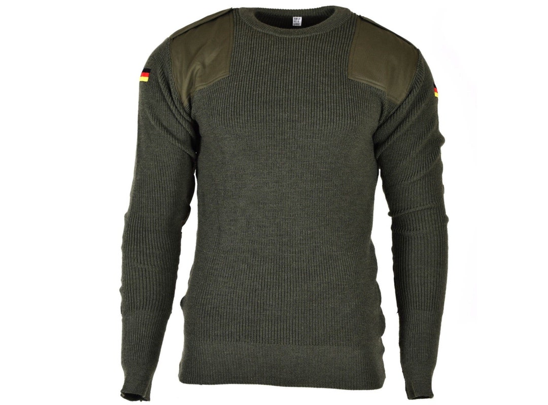 Genuine German Army Pullover Commando Jumper Green Olive Sweater Wool ...