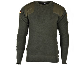 Genuine German army pullover Commando Jumper Green Olive sweater Wool NEW