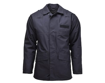 Original British Military rain jacket Police solid black lined waterproof coat