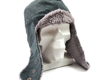 Original Swiss army winter cap Swiss military grey wool cold weather hat