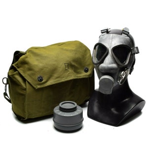 Original finnische Armee Militär Gasmaske Gas Dämpfe Schutz Überschussmaske Atemschutzmaske mit Taschenfilter Notfall NEU Halloween Kostüm Dekor