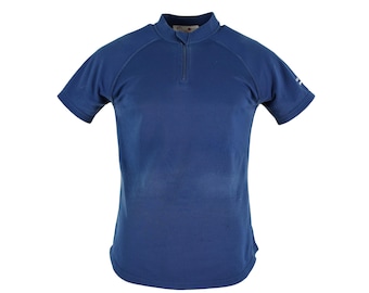 Original British police t-shirt blue breathable material front zip guard shirt