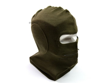 Genuine Italian army face mask balaclava two hole mask with zip One Size Fits All NEW