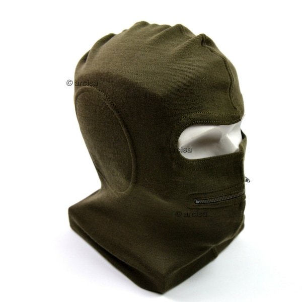 Genuine Italian army face mask balaclava two hole mask with zip One Size Fits All NEW