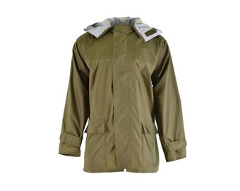 Genuine Danish army O.D wet weather jacket waterproof hooded rain coat Denmark