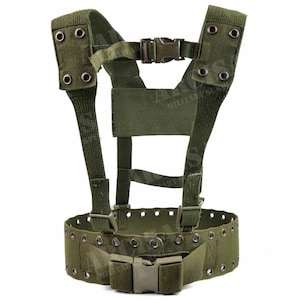 Original German army Webbing rig system 2 pieces tactical belt Y-strap genuine military harness kit
