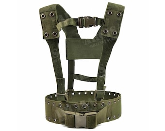 Original German army Webbing rig system 2 pieces tactical belt Y-strap genuine military harness kit
