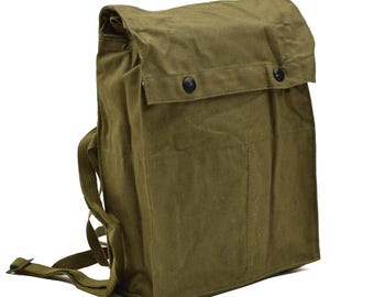 Original Czech Military Shoulder Bag Vintage Practical Flap Snap Buttons Olive New
