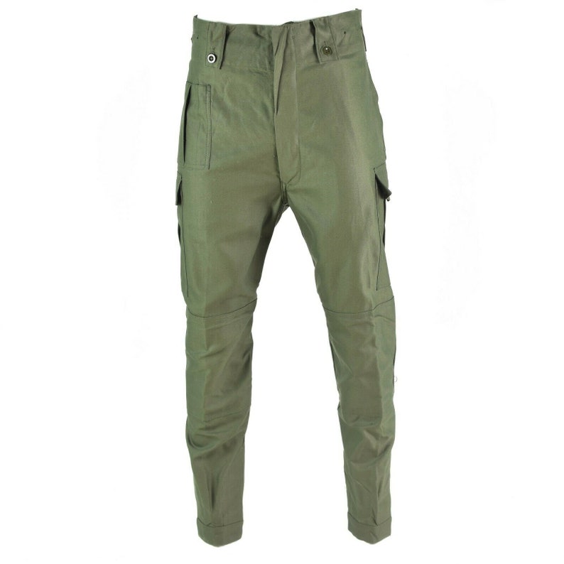 Men's Clothing Original Belgian army field combat pants M65 olive green ...